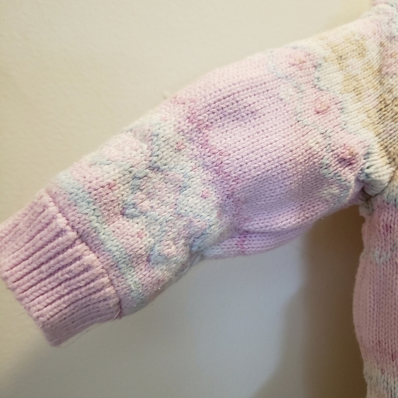 Baby Gap Pastel Fair Isle Button Up Sweater Pink - Picture 3 of 16
